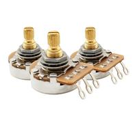 Musiclily Pro HD A250K Potenziometro Ottone Split Short Shaft 6,5mm Audio Taper Pots per Chitarra Elettrica ST PB JB Basso(Set di 3)
