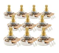 Musiclily Pro HD A250K Potenziometro Ottone Split Standard Shaft 9,5mm Audio Taper Pots per Chitarra Elettrica Basso(Set di 10)