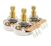 Musiclily Pro HD A250Kx2+B250K Potenziometro Ottone Split Standard Shaft 9,5mm Audio Taper Pots per Chitarra Elettrica ST PB JB Basso(Set di 2A1B)