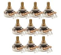Musiclily Pro HD A25K Potenziometro Ottone Standard Split Shaft 3/8“ Audio Taper Pots per Pickup Attivi Chitarra Elettrica Basso(Set di 10)