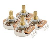 Musiclily Pro HD A500K Potenziometro Ottone Metrico Split Short Shaft 6,5mm Audio Taper Pots per Chitarra Elettrica Basso(Set di 4)
