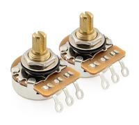 Musiclily Pro HD A500K Potenziometro Ottone Short Split Shaft 1/4“ Audio Taper Pots per Chitarra Elettrica ST Tele PB JB Basso (Set di 2)