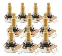 Musiclily Pro HD A500K Potenziometro Ottone Split Long Shaft 19mm Audio Taper Pots per Chitarra Elettrica Basso(Set di 10)