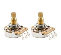 Musiclily Pro HD B25K Ottone Metrica Grosso 18 Scanalature Potenziometro Linear Split Short Shaft per Chitarra Elettrica e Basso(Set di 2)