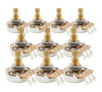 Musiclily Pro HD B25K Potenziometro Ottone Split Standard Shaft 9,5mm Lineare Taper Pots per Pickup Attivi Chitarra Elettrica Basso(Set di 10)
