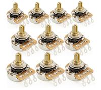 Musiclily Pro HD B500K Potenziometro Ottone Short Split Shaft 1/4“ Lineare Taper Pots per Chitarra Elettrica Basso(Set di 10)