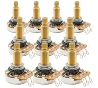 Musiclily Pro HD B500K Potenziometro Ottone Split Long Shaft 19mm Lineare Taper Pots per Chitarra Elettrica Basso(Set di 10)