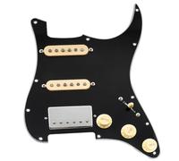 Musiclily Pro HSS Battipenna Precablato Pre-Wired Loaded Pickguard con Artec Alnico 5 Pickups per Chitarra Elettrica tipo Strato, 3 strati Nero