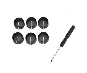 Musiclily Pro Imperial Inch Size Plastica Amplificatore Vintage Manopole di Controllo per Potenziometro CTS Solid Shaft, Nero (Set di 6)