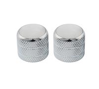 Musiclily Pro Inch Fino 24 Scanalature Push-on Manopole Dome Knobs in Acciaio Top Madreperla per USA Chitarra Elettrica e Basso, Cromato (Set di 2)