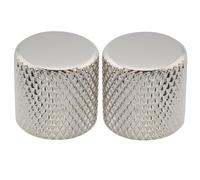 Musiclily Pro Inch Fino 24 Scanalature Push-on Manopole Flat Top Knobs in Acciaio per USA Chitarra Elettrica e Basso, Nickel (Set di 2)