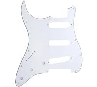 Musiclily Pro Mancino 11 Fori SSS ST Pickguard Battipenna 3 Strati Bianco