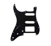 Musiclily Pro Mancino 11 Fori Stile Moderno HSS Chitarra Battipenna Strat Pickguard per Fender American/Mexican Standard Stratocaster con Floyd Rose Ponte Cut,3 strati Nero