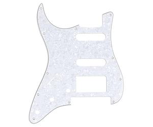 Musiclily Pro Mancino 11 Fori Stile Moderno HSS Chitarra Battipenna Strat Pickguard per Fender American/Mexican Standard Stratocaster con Floyd Rose Ponte Cut,4 strati White Pearl