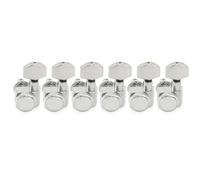Musiclily Pro Mancino 6 in Linea 2-Pin Set Meccaniche Autobloccanti 18:1 Ratio Locking Tuners con Paletta Esagonale per Chitarra Elettrica Fender Strat Tele, Cromato