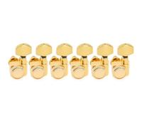 Musiclily Pro Mancino 6 in Linea 2-Pin Set Meccaniche Autobloccanti 18:1 Ratio Locking Tuners con Paletta Esagonale per Chitarra Elettrica Fender Strat Tele, Dorato