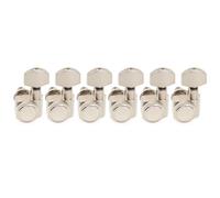 Musiclily Pro Mancino 6 in Linea 2-Pin Set Meccaniche Autobloccanti 18:1 Ratio Locking Tuners con Paletta Esagonale per Chitarra Elettrica Fender Strat Tele, Nickel