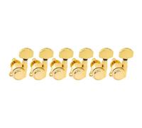Musiclily Pro Mancino 6 in Linea Set Meccaniche Autobloccanti 18:1 Ratio Locking Tuners con Paletta Esagonale Vite 45° per Chitarra Elettrica tipo Strat Tele, Dorato