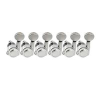 Musiclily Pro Mancino 6 in Linea Set Meccaniche Autobloccanti 18:1 Ratio Locking Tuners con Paletta Ovale Vintage Vite 45° per Chitarra Elettrica tipo Strat Tele, Cromato