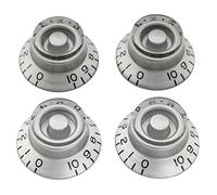 Musiclily Pro Mancino Metrica 18 Splines Manopole Bell Top Hat Knobs per Chitarra Elettrica Epiphone Les Paul SG Style, Argento (Set di 4)