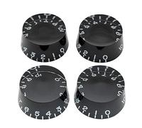 Musiclily Pro Mancino Metrica 18 Splines Manopole Speed Knobs per Asia Import Chitarra Basso Split Shaft Pots, Nero(Set di 4)