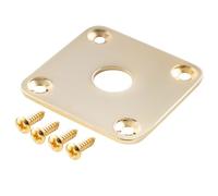 Musiclily Pro Metallo Flat Bottom Jack Plate Quadrato Piastra Jack per Chitarra Epiphone USA Les Paul Style, Dorato
