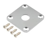 Musiclily Pro Metallo Flat Bottom Jack Plate Quadrato Piastra Jack per Chitarra Epiphone USA Les Paul Style, Cromato