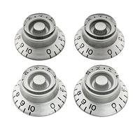 Musiclily Pro Metrica 18 Splines Manopole Bell Top Hat Knobs per Chitarra Elettrica Epiphone Les Paul SG Style, Argento (Set di 4)