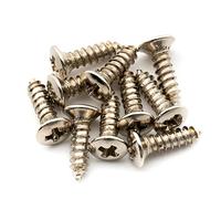 Musiclily Pro Metrica 2,5x10 mm Viti Testa Svasata in Acciaio per Montaggio Legno Chitarra, Nickel (Set di 10)