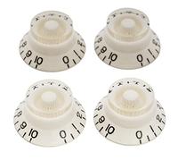 Musiclily Pro Metrica Manopole Coniche Bell Top Hat Knobs per Chitarra Elettrica tipo Les Paul,Bianco (Set di 4)