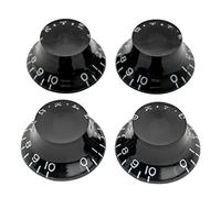 Musiclily Pro Metrica Manopole Coniche Bell Top Hat Knobs per Chitarra Elettrica tipo Les Paul,Nero (Set di 4)