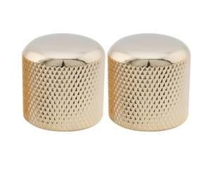 Musiclily Pro Metrica Push-on Manopole Dome Knobs in Acciaio per Import Chitarra Elettrica e Basso, Dorato (Set di 2)