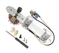 Musiclily Pro Piastra di Controllo Tele Precablata con Cablaggio Selettore 3 Posizioni e A250K Potenziometri per Chitarra Elettrica tipo American Tele, Cromato