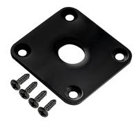 Musiclily Pro Quadrata Piastra Jack in Acciaio Flat Bottom per Chitarra Elettrica tipo Les Paul, Nero