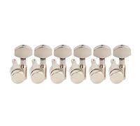 Musiclily Pro R15J Mancino 6 in Linea 1-Pin Set Meccaniche Autobloccanti 15:1 Ratio Locking Tuners con Paletta Esagonale per Chitarra Elettrica Squier Strat Tele, Nickel