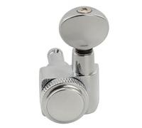 Musiclily Pro R18K 18:1 Ratio 2-Pin Meccanica Autobloccanti Singola Lato Treble Locking Tuner con Paletta Ovale Vintage per Chitarra Elettrica Fender Strat Tele, Cromato