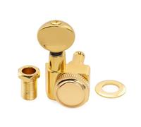 Musiclily Pro R18K 18:1 Ratio Meccanica Autobloccanti Singola Lato Bass Locking Tuner con Paletta Ovale Vintage per Chitarra Elettrica Fender Strat Tele, Dorato