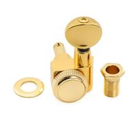 Musiclily Pro R18K 18:1 Ratio Meccanica Autobloccanti Singola Lato Treble Locking Tuner con Paletta Ovale Vintage per Chitarra Elettrica Fender Strat Tele, Dorato