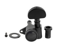 Musiclily Pro R18K 18:1 Ratio Meccanica Autobloccanti Singola Lato Treble Locking Tuner con Paletta Mezza Luna per Chitarra Elettrica Acustica, Nero