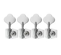 Musiclily Pro R21K-04 4 in Linea 21:1 Aperte Meccaniche Basso Tuner Cromato | con Paletta Clover, per Basso Elettrico Squier PB JB