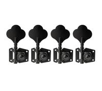 Musiclily Pro R21K-04 4 in Linea 21:1 Aperte Meccaniche Basso Tuners Nero | con Paletta Clover, per Basso Elettrico Squier PB JB