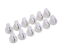 Musiclily Pro Raccordo Universale Dimensioni Inch/Metrica Manopole in Plastica Pedale Effetto AMP Pointer Amplificatore Knobs, Bianco (Set di 12)