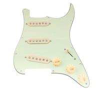 Musiclily Pro SE Standard SSS Battipenna Precablato Pre-Wired Loaded Pickguard con Staggered Alnico 5 Single Coil Pickups per Chitarra Elettrica tipo Strato, 3 strati Mint Green