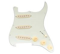 Musiclily Pro SE Standard SSS Battipenna Precablato Pre-Wired Loaded Pickguard con Staggered Alnico 5 Single Coil Pickups per Chitarra Elettrica tipo Strato, 3 strati Aged White