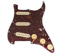 Musiclily Pro SE Standard SSS Battipenna Precablato Pre-Wired Loaded Pickguard con Staggered Alnico 5 Single Coil Pickups per Chitarra Elettrica tipo Strato, 4 strati Tartarugato