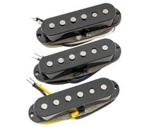 Musiclily Pro ST-60S Staggered Alnico 5 Pick up Single Coil Manico Centrale Ponte Set 5,8K per Chitarra Elettrica tipo Strat, Nero
