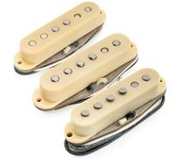 Musiclily Pro ST-60S Staggered Alnico 5 Pick up Single Coil Manico Centrale Ponte Set 5,8K per Chitarra Elettrica tipo Strat, Crema