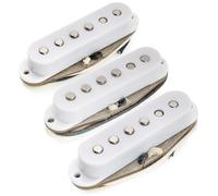 Musiclily Pro ST-60S Staggered Alnico 5 Pick up Single Coil Manico Centrale Ponte Set 5,8K per Chitarra Elettrica tipo Strat, Bianco