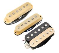 Musiclily Pro ST-60SE Staggered Alnico 5 Pick Up Single Coil e Humbucker HSS Manico Centrale Ponte Pickups Set per Chitarra Elettrica tipo Strat, Zebra
