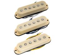 Musiclily Pro ST-60SE Staggered Alnico 5 Pick up Single Coil Manico Centrale Ponte Set per Chitarra Elettrica tipo Strat, Crema